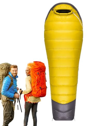 Daunenschlafsack, Winterschlafsäcke für Erwachsene, ultraleichter Schlafsack, Daunenschlafsack für Reisen, kompakter Mumienschlafsack Erwachsene, Rucksackschlafsack für Wandern, Camping