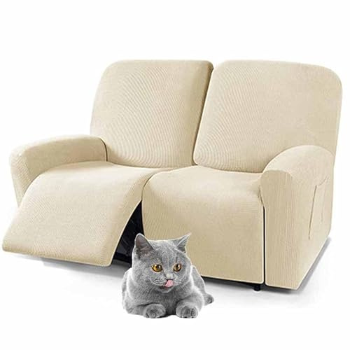 YWQJL Relaxsessel Sesselbezug Stretchhusse, Stretch Relaxsofa Bezüge Liegestuhlbezug 1/2/3 Sitzer Relaxsofa Schonbezüge mit Seitentasche, Relaxsessel bezüge Elastisch(21,2 Seater)