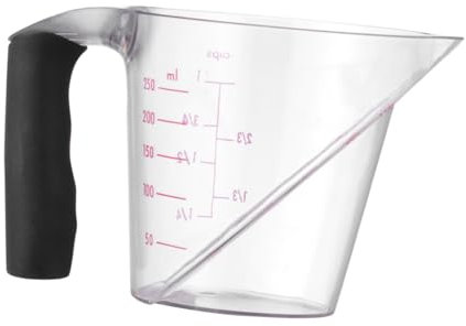 MAGICLULU Vaso Medidor de Plástico de 250 Ml Vaso Medidor Báscula para Té Café Medición Precisa en Mililitros