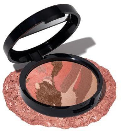 LAURA GELLER NEW YORK Baked Blush-n-Bronze Marbleized 2-in-1 Sculpting Bronzer Blush - Tawny Bronze - Contour Face with a Radiant Flush
