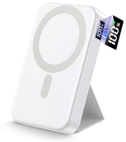 Gxorul Power Bank,Kompatibel mit Magsafe PowerBank,PD 22.5W Schnellladung Kabellose Powerbank mit USB-C-Eingänge＆Ausgang und LED-Display für iPhone 15/14/13/12/Pro/Pro Max Serie