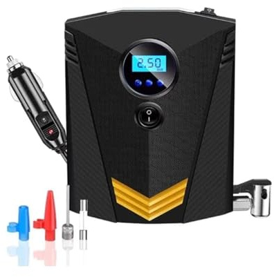 Tyre Inflator Pump Car & Bike Digital Portable Air Compressor 12V DC With Auto Shutoff, Electric Air Pump for Car Tyres, Bicycles, Other Inflatables
