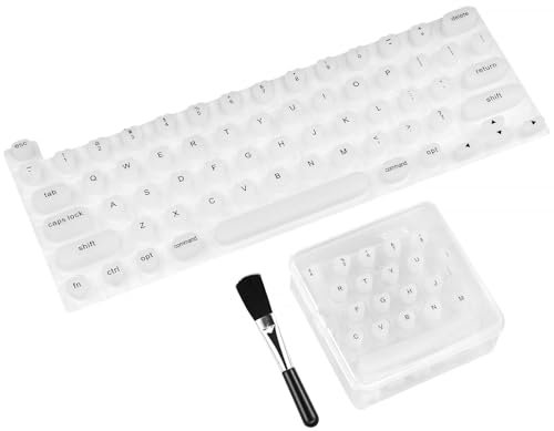 auvstar Cover per Tastiera per Nail Art,Pellicola Protettiva per Tastiera Laptop con Unghie Lunghe, Cover per Tastiera in Silicone per Nail Art,Compatibile con Macbook (Bianco Trasparente)