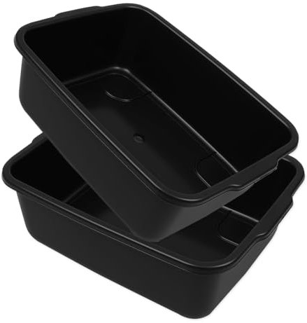 BH | 13L Washing up Bowl Basin - 2 Pcs | Rectangular | Black | Multi-Purpose Bath Tub/Washing Sink for Kitchen, Bathroom, and Household Use - (Pack of 2) - By BEST HOUSE