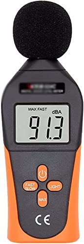 ZHANGXABN Sonómetro Digital, decibelímetro con retroiluminación, portátil, 30-130 dBA, medidor de Ruido, Monitor de Volumen de Audio para el hogar y la Oficina.