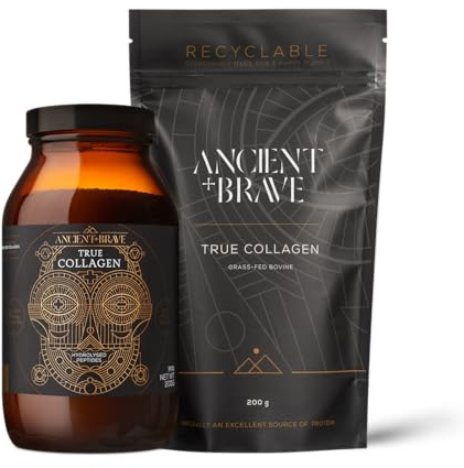 Ancient + Brave True Collagen Bundle - Grass-Fed Bovine Collagen Powder - 100% Hydrolysed Collagen Peptides (Type 1) High Protein Supplements for Women - Fasting, Beauty, Keto - Skin, Hair & Nail