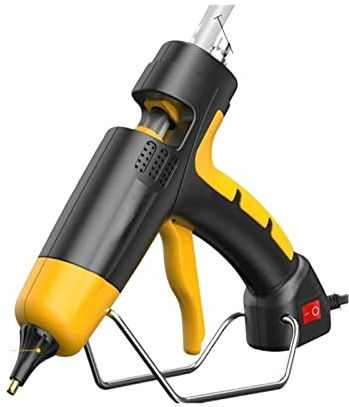 TRDEWR Professional Hot Melt Glue Gun Adjustable Temperature 11mm Thermal Sticks DIY Handmade Tools With Copper Nozzle Fast Heating(Switch-Yellow)