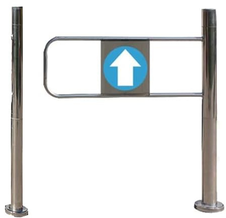 Barrière de sécurité de supermarché en acier inoxydable, barrière d'accès unidirectionnelle, tourniquet d'entrée durable pour supermarché, allée d'usine, chemin de parc (gauche) 80 x 97 cm