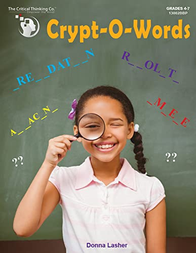 Crypt-O-Words - Caught, not Taught Vocabulary through Thinking Activities Kids Workbook (Grades 4-7)