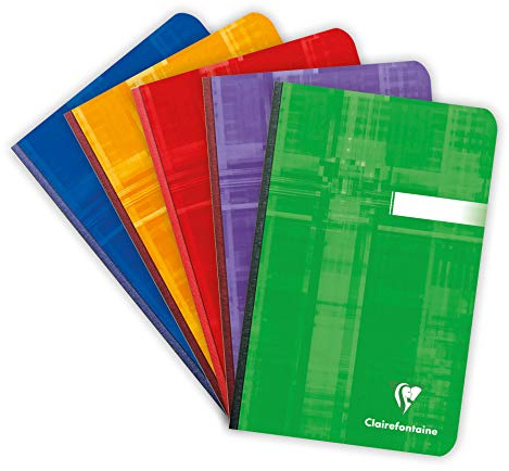 Clairefontaine 9606C - Kladde / Notizheft, mit Softcover, liniert, 11 x 17 cm, 96 Blatt, 90g, farbig sortert, 1 Stück