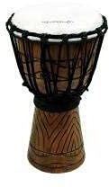 Hand geschnitzt 40 cm DJEMBE Trommel BONGO DRUM Schnitzerei, Elefanten, ca. 20 cm breit