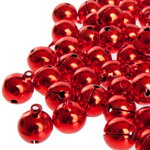 100 Laute rote Glöckchen Schellen mit Öse - ca. 17x13 mm - Aus Kupfer - Kleenes Traumhandel®