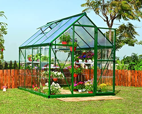 Palram HYBRID 6X8 Bundle Grün Gewächshaus, 247x185x208 cm