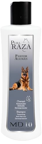 Schäferschampo för schäfer, fuktgivande och dermoskyddande hundschampo - minskar håravfall - perfekt dubbelskiktad mantel, eterisk rosmarinolja, tillverkad i Spanien MD-10 COLLECTION
