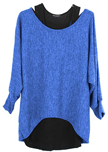 Emma & Giovanni - tröja i stora storlekar (2 stycken) – Made in Italy – dam, Elektrisk blå, L/XL