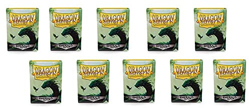 10 Packs Dragon Shield Matte Emerald Standard Size 100 ct Card Sleeves Display Case
