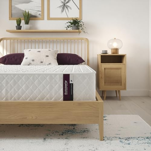 Summerby Taschenfederkern Hybrid Matratze für Doppelbett, Memory-Schaum Schaumstoff Federkernmatratze Weicher Strickbezug. Hypoallergene Faser, weiß