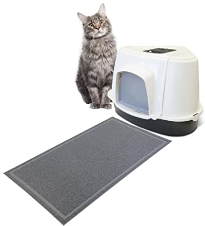 PETGARD XXL Katzen-Klo Orlando Corner inkl. Matte - Tier-Toilette - Hauben-Toilette - Haustier-Klo - Katzen-Toilette für große Katzenrassen - 70x57x48 cm