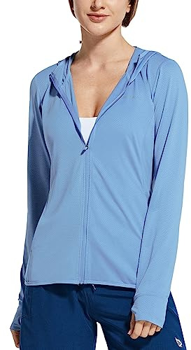 baleaf Women's UPF 50+ Sun Protection Zip Up Shirts Lightweight Hoodie Jackets Quick Dry Outdoor Hiking Kayaking Blue S