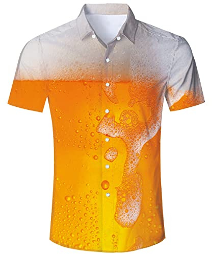 TUONROAD Hawaii-skjorta, män, 3D, funky, skjorta, herrskjorta, kortärmad, knäppning, fritidsskjorta, Hawaiiskjorta, M-XXL
