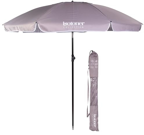Isotoner Parasol de plage ultra résistant anti vent, et anti uv upf50+,