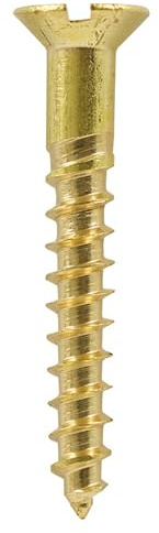 3.5x16 (6x5/8) Brass Countersunk Slotted Head Screw (Pack of 20, 50, 100) (20)