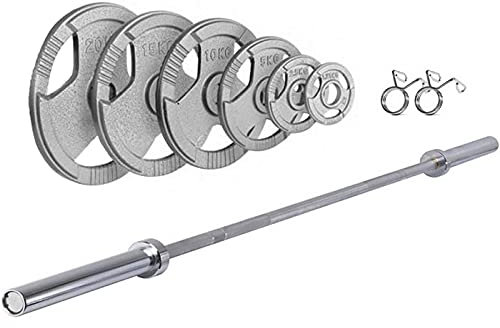 145kg Olympic Tri-grip Hammertone Weight Set with 86 Olympic Weight Bar