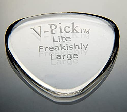 V-Picks™ »FREAKISHLY LARGE ROUND LITE - GUITAR AND MANDOLINE PICK« Plektren für Gitarre und Mandoline - 1.5mm - Farbe: Crystal Clear