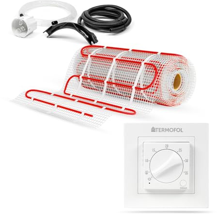 Termofol - Heizmatte | Elektrische Fußbodenheizung | Ein kompletter Bausatz zur Selbstmontage | Leistung: 150 W/m2 | Oberfläche 0,5 m² | Mit analogem Temperaturregler TF-H3