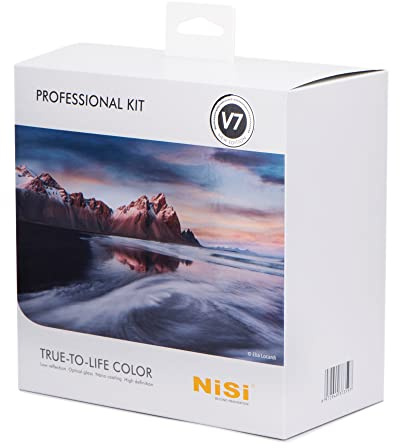 NiSi, V7 Professional Kit - 100mm Square Filter Holder, 82mm Ring, True Color CPL, 3 Adapter Rings - 3-Stop Soft, Medium & Reverse GND Filters and 3, 6, 10, 15-Stop ND Filters - Camera Accessories