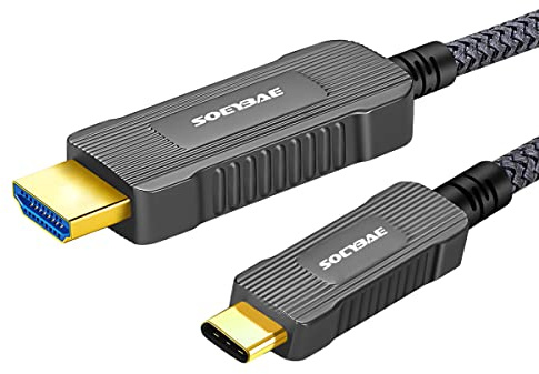 SOEYBAE Câble USB 3.1 type C vers HDMI Fibre Optique Câble 4K@60Hz 3840x2160 Compatible Thunderbolt 3 HDTV UHD (30M)