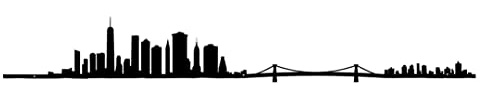 The Line - New York V2 - Dekofigur Wand - Skyline - 50cm - schwarz