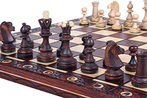 Chess and games shop Muba - Bellissimo set di scacchi in legno fatto a mano con tavola in legno e pezzi di scacchi fatti a mano, 40 cm