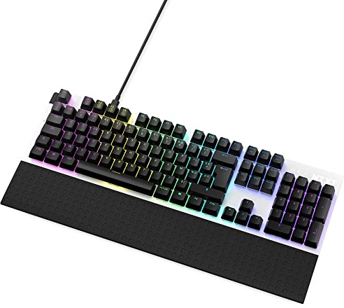 NZXT Function Mechanische PC Gaming Tastatur - beleuchtet - lineare RGB Schalter - MX kompatible Schalter - Hot Swap - Robustes Aluminium Cover - Mechanical Gaming Keyboard | FR (AZERTY) Weiß