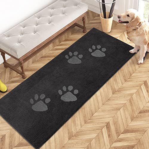 PURRUGS Schmutzfang-Fußmatte, 61 x 149,9 cm, rutschfest, maschinenwaschbar, Mikrofaser, Eingangsteppich, Schuhschaber, Hunde-Fußmatte, super saugfähige Bodenmatte für schlammige, nasse Schuhe und