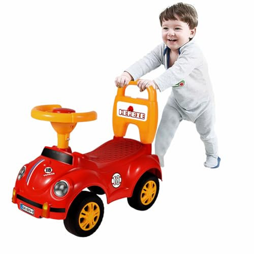 Sobebear 35CM Ride On Push Car for Kids, Footrest, Steering Wheel, Backrestm Toddler Push Car Walker, Indoor and Outdoor Ride On Toy for Boys and Girls Ages 1-3 Years (Red)