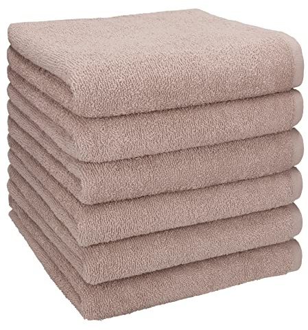 Betz Lot de 6 Serviettes de Toilette Set de Serviettes Berlin 100% Coton 50x100 cm Couleur Cappuccino - Berlin