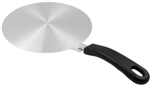 KUMGROT Induction Converter Disk Heat Diffuser with Heat-resistant Handle Foldable Induction Hob Heat Diffuser Stainless Steel Induction Adapter Plate for Gas Stove Glass Cooktop Converter, 9.45in
