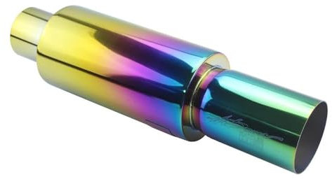 Auto Schalldämpfer Racing Schalldämpfer 2 2,5 Bis 3 Blau Silber Auto Auspuffrohr Schalldämpfer Schwanz Universal Edelstahl Auspuffanlagen Auto Endrohr (Farbe : Colorful 51MM)