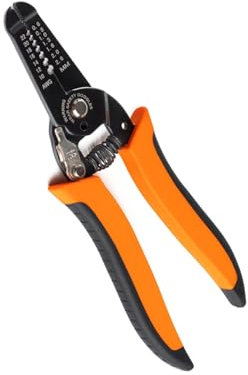 GOLDTOOLS Pince à dénuder multifonction 180mm, Poignée Ergonomique Bi-Matière, Peut être utilisée pour couper, Dénuder et sertir les câbles (Pince à dénuder 0.6-2.6mm)
