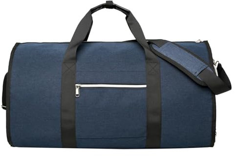 Kleidersack Reisetasche, 2-in-1 Umwandelbarer Kleidersack Canvas Kleidertasche Anzugtasche Carry Garment Bag Mit Kulturbeutel, Weekender-Tasche Für Reisen Und Geschäftsreisen