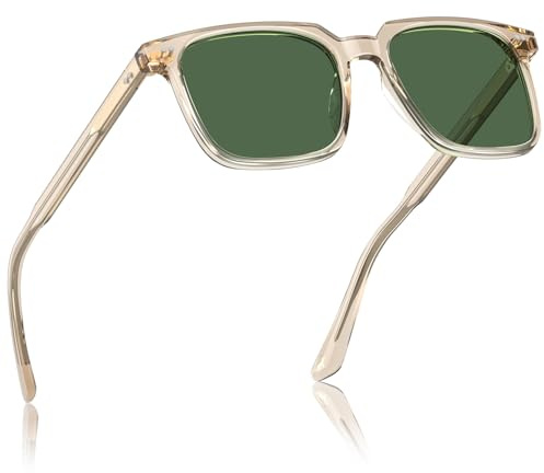 CARFIA Retro Cool Acetat Sonnenbrille für Herren Polarisiert mit UV-Schutz, Trendige quadratische Männer sonnenbrille für den Außenbereich Brillen zum Fahre