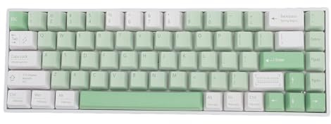 Cuifati Teclado de 60% por Ciento, Teclado Mecánico para Juegos con Cable RGB de 68 Teclas, Teclado Intercambiable en Caliente con Teclas PBT Verdes y Blancas para Jugadores de PC con