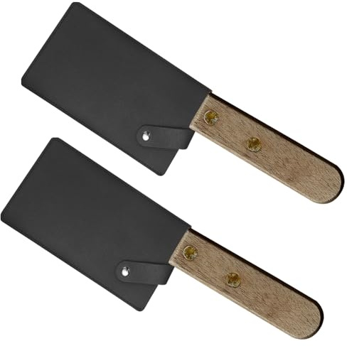 PATIKIL PU Leather Knife Meat Cleaver Sheath, 2Pack Waterproof Chef Knife Guards Wide Knife Protector Cleaver Cover for Home Kitchen, Black