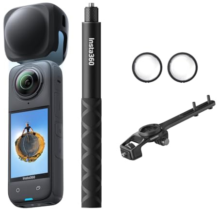 Insta360 X4 Road Cycling Bundle (Integrated) No microSD Card - Waterproof 8K 360 Action Camera, 4K Wide-Angle Video, Invisible Selfie Stick Effect