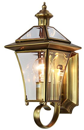LEYWHEF Outdoor Wall Lantern Lamp Waterproof Copper Garden Decoration Wall Sconces Copper Stylish(Small)