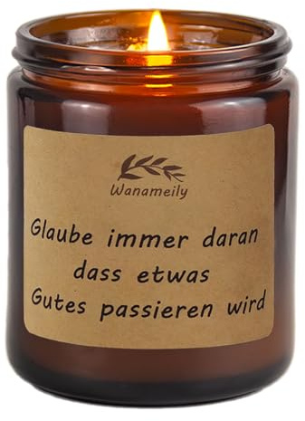 Wanameily Jasmin-Sandelholz Duftkerzen im Glas – Kerze mit Spruch, 200g mit 55-Stunden-Brenndauer. Geschenke für Frauen, Männer & Paare – Ideale Geschenkidee für Geburtstage und Jahrestage