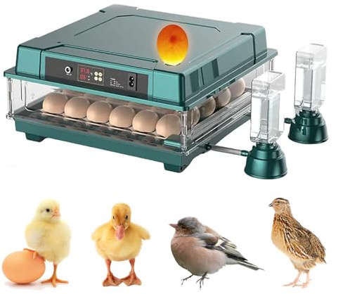 Brutautomat Vollautomatisch, Eierinkubator für 24-30 Eier Inkubator Hühner Brutmaschine Automatischer Eierwenden Brutkasten mit Temperaturkontrolle und Befeuchtung für Huhn Wachtel Ente Gänseei