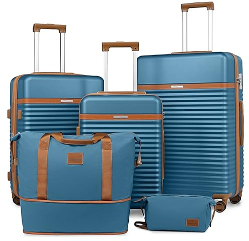 Joyway Juego 5 Maletas ABS, TSA, Ruedas 360°, Neceser y Bolsa de Viaje