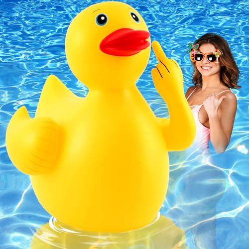 Hungdao 4 Feet Giant Inflatable Duck Pool Float Huge Funny Rubber Duck Large Blow up Inflatable Floatie for Summer Beach Swimming Pool Party Decoration